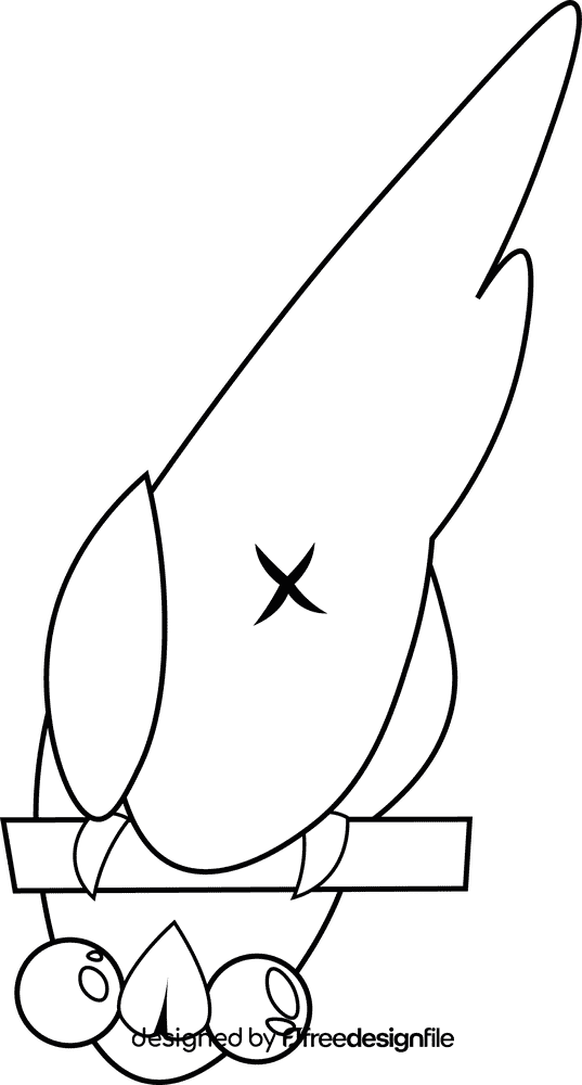 Butt Parrot black and white clipart