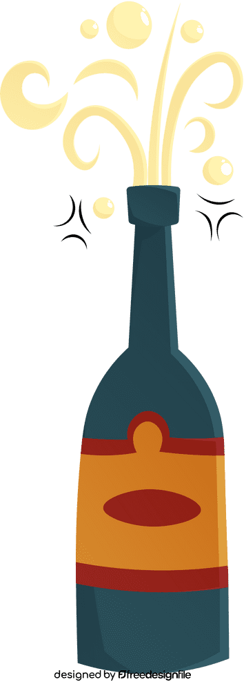 Champagne Bottle Splash clipart