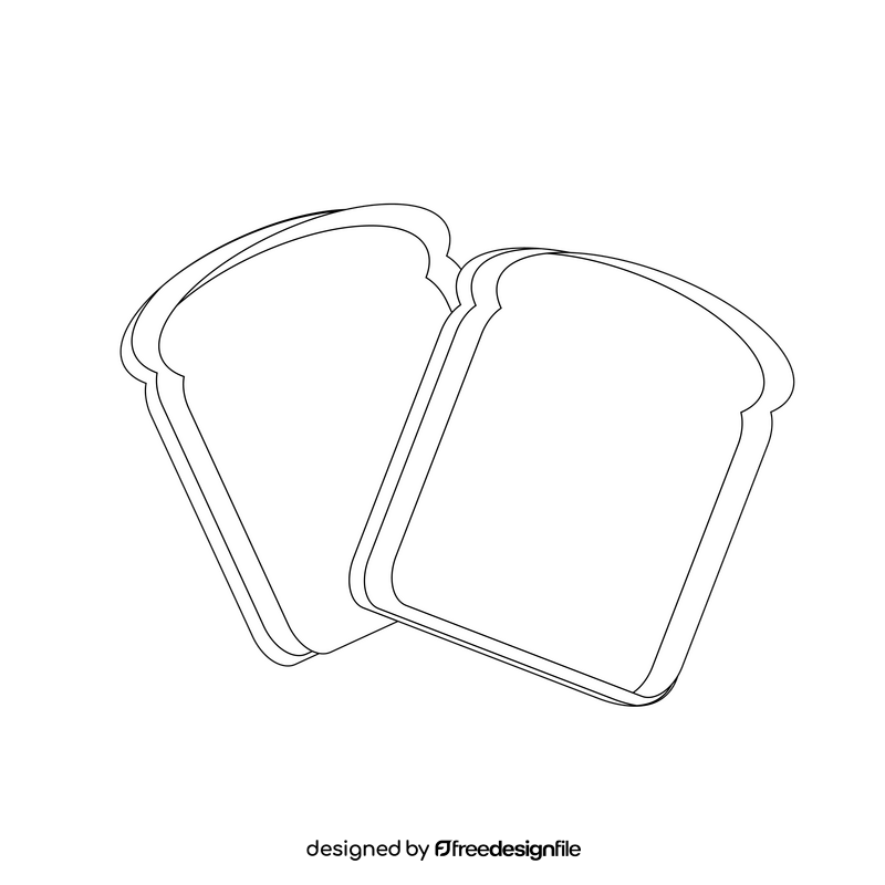 Bread slices black and white clipart