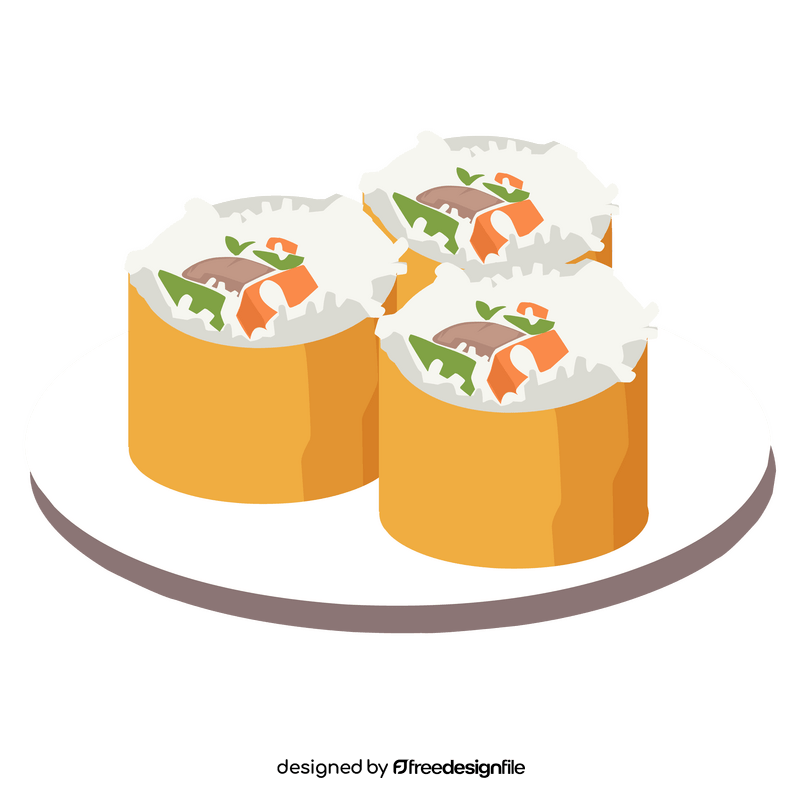 Veggie sushi rolls clipart