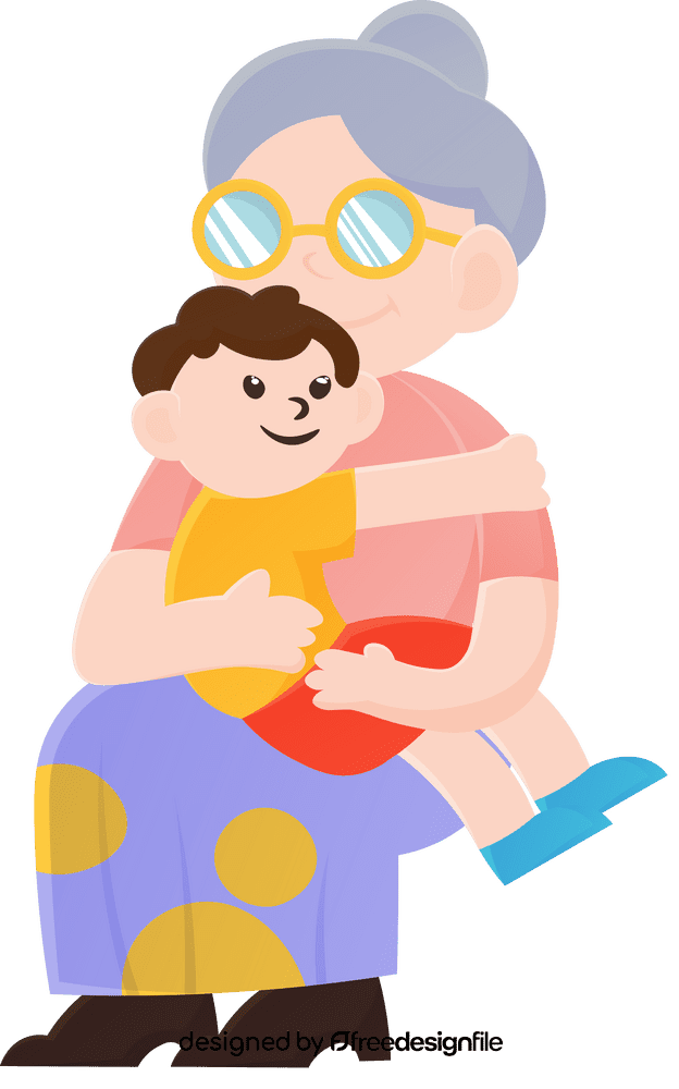 Hug Grandma clipart