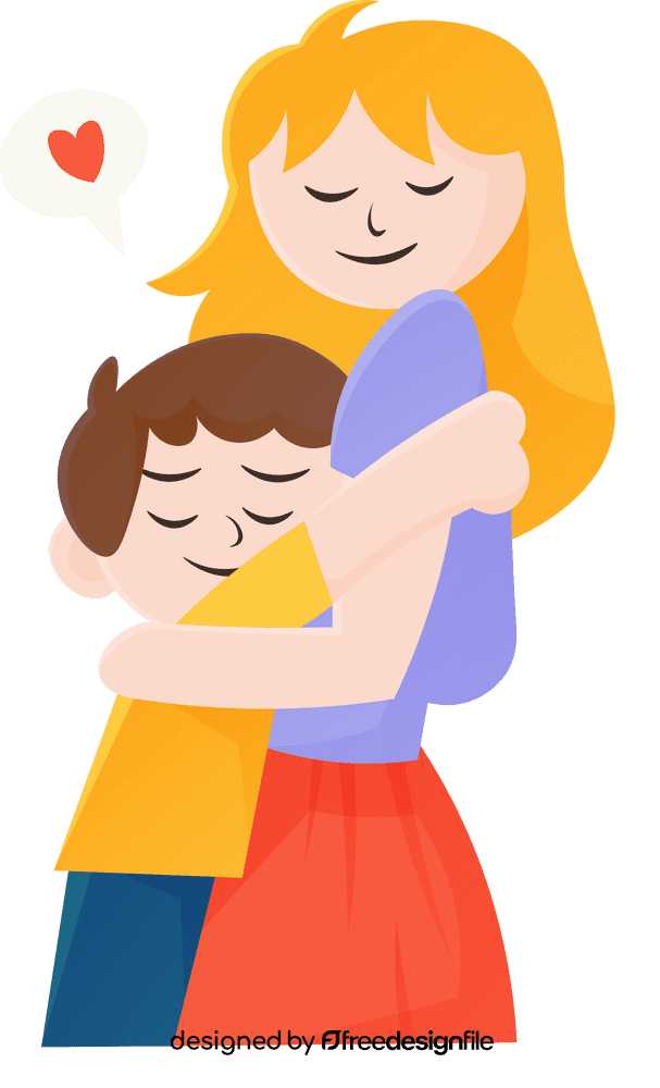 Hug Son&Mother clipart