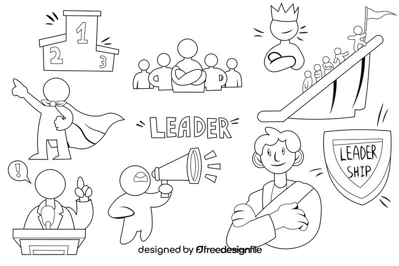 Leader black and white vector