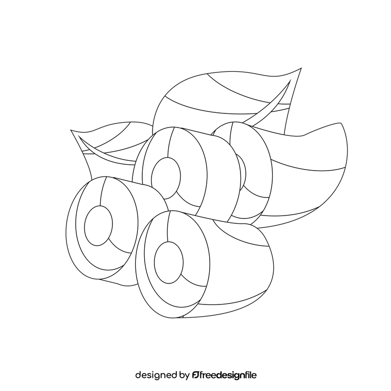 Sweet potatoes black and white clipart