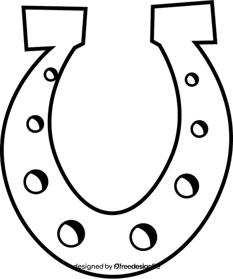 Rodeo Horseshoe black and white clipart