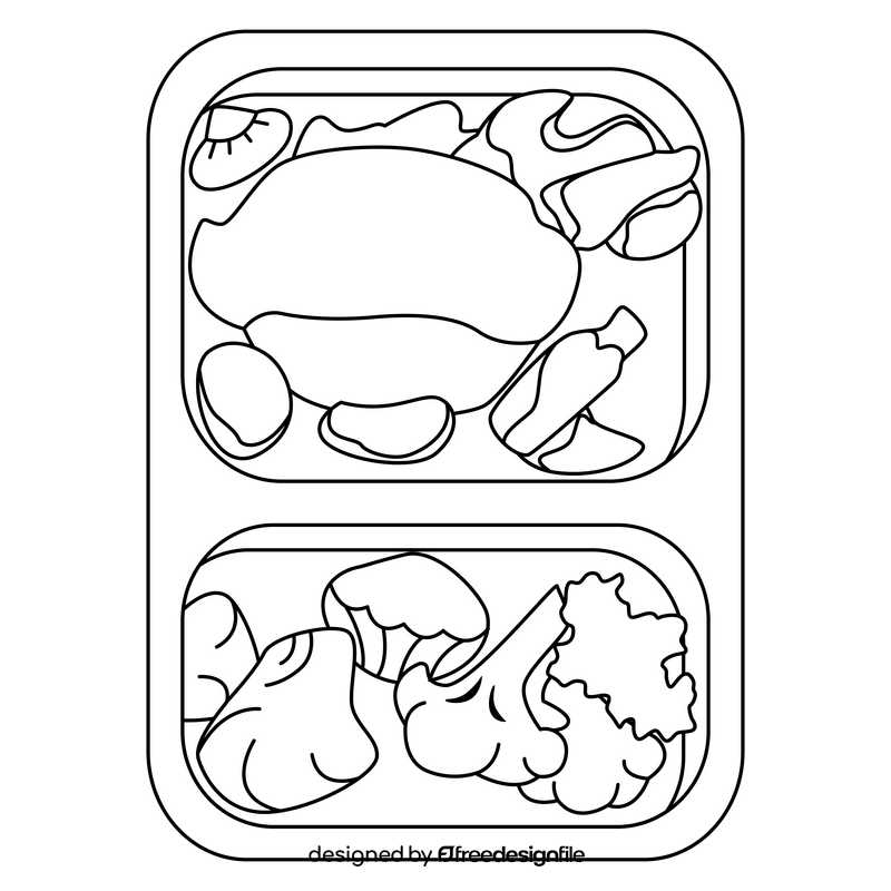 Keto Diet Cheesy Chicken and Rice meal black and white clipart