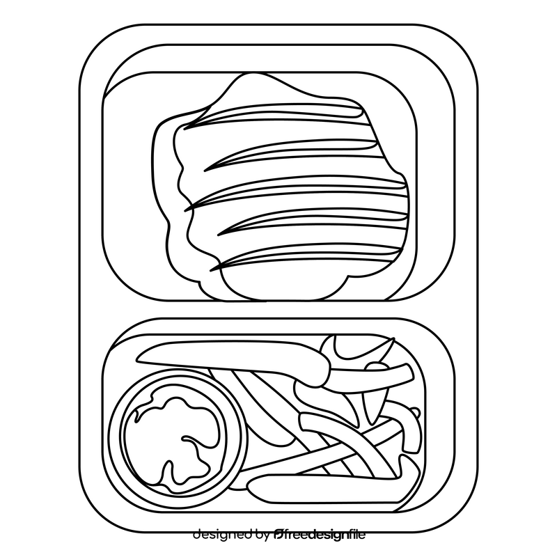 Keto Diet meal Scallopini Peppers black and white clipart