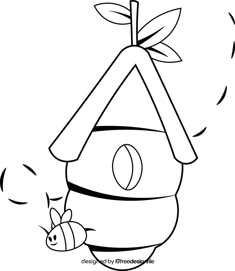 Beehive Hive Roof black and white clipart