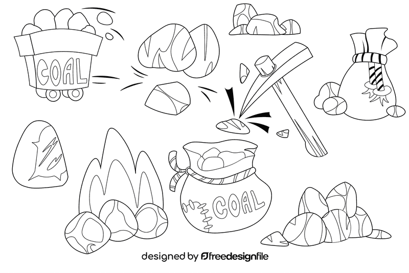 Coal black and white vector