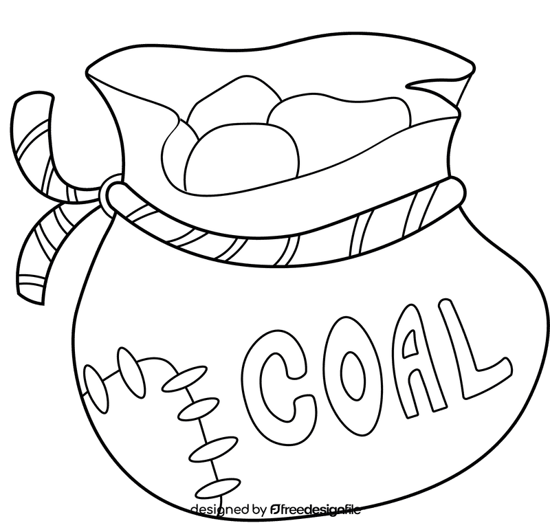 Coal Bag black and white clipart