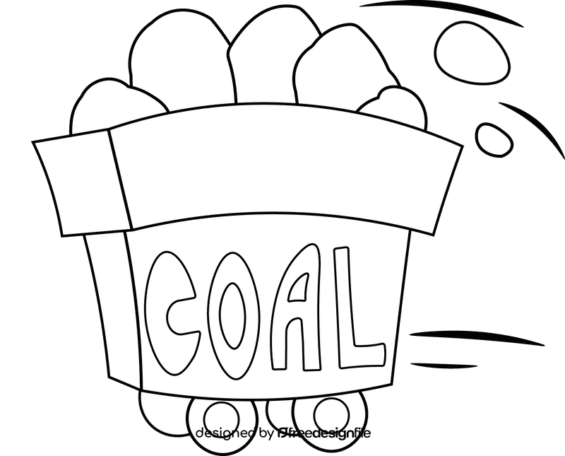 Coal Cart black and white clipart