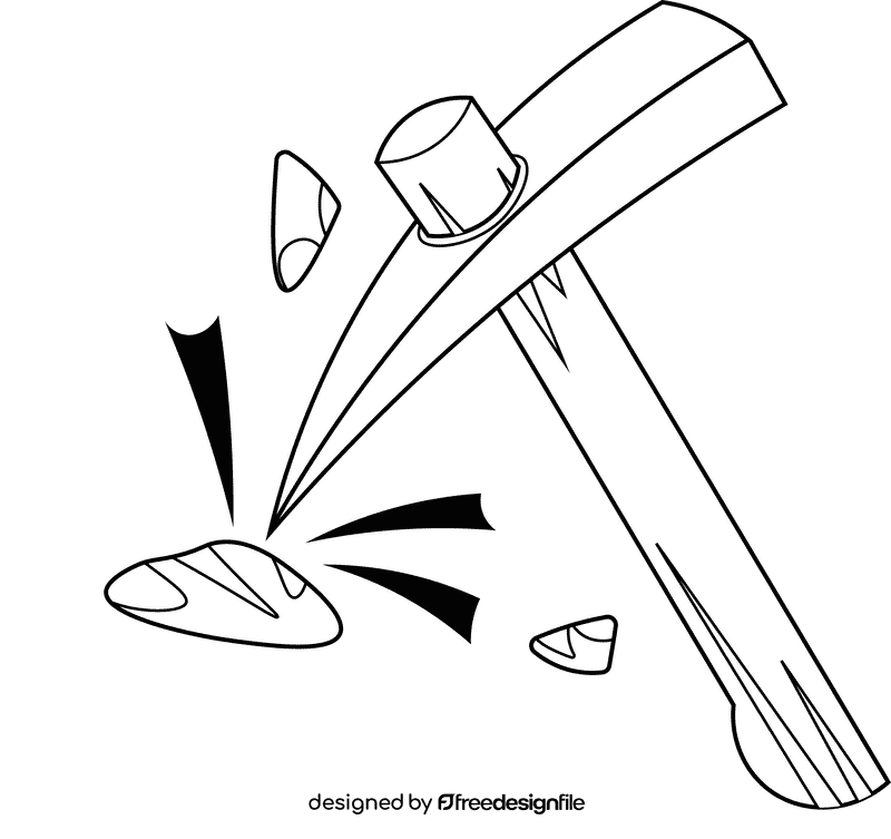 Coal Pick black and white clipart