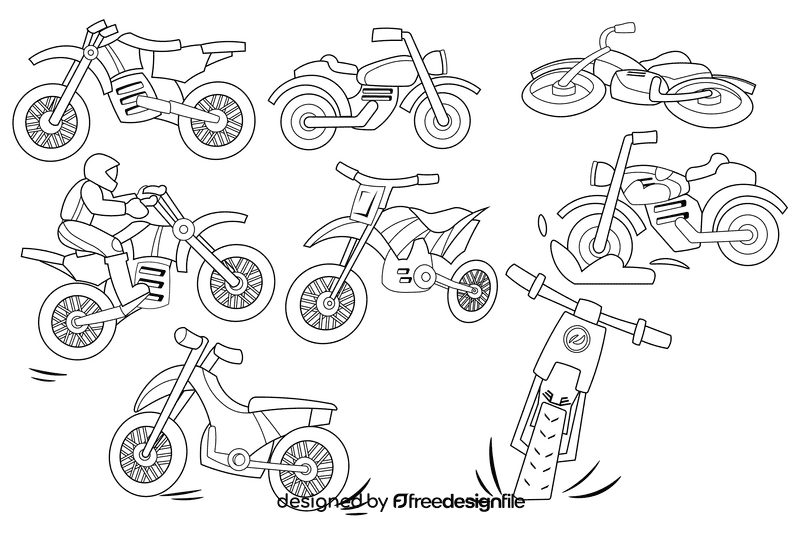 Dirt Bike black and white vector