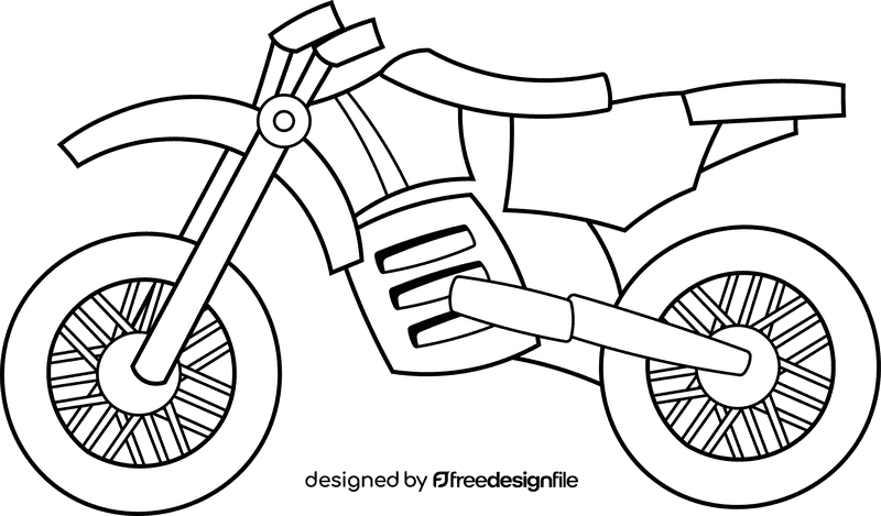 Dirt Bike Modern black and white clipart