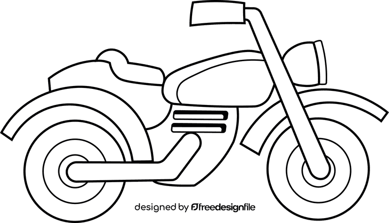 Dirt Bike Retro black and white clipart