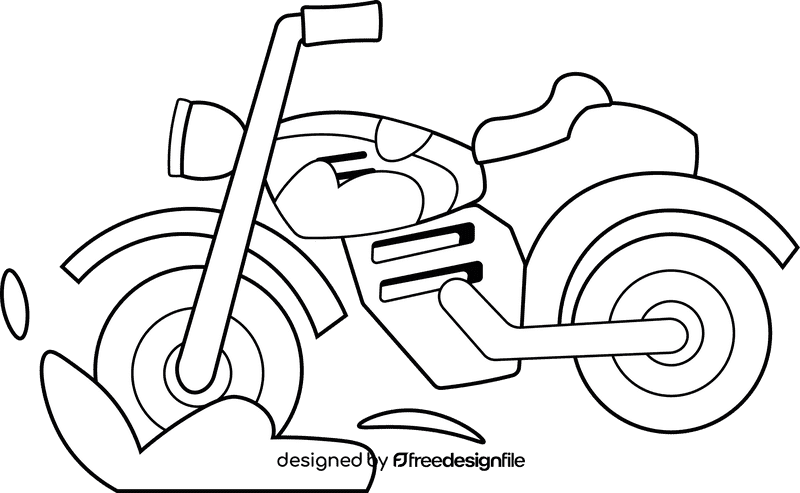 Dirt Bike Retro black and white clipart