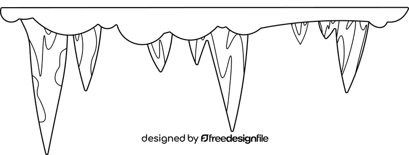 Icicles black and white clipart