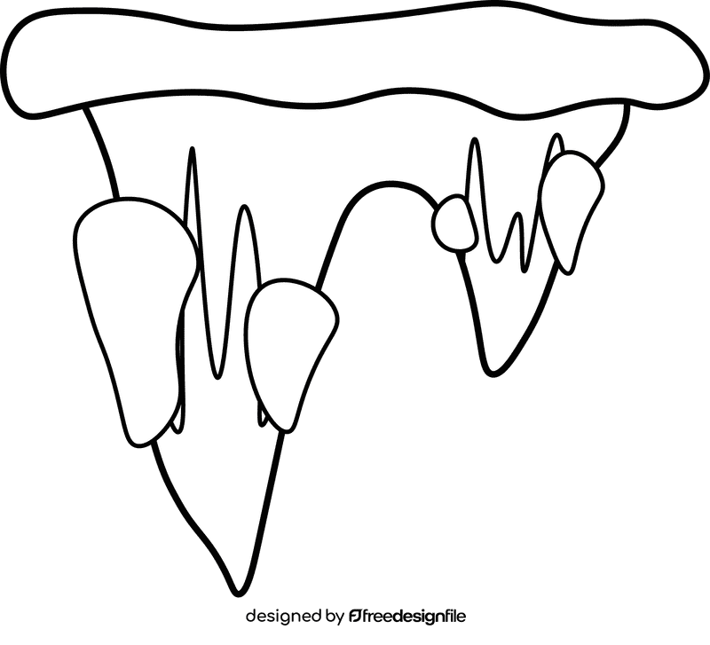 Icicles black and white clipart