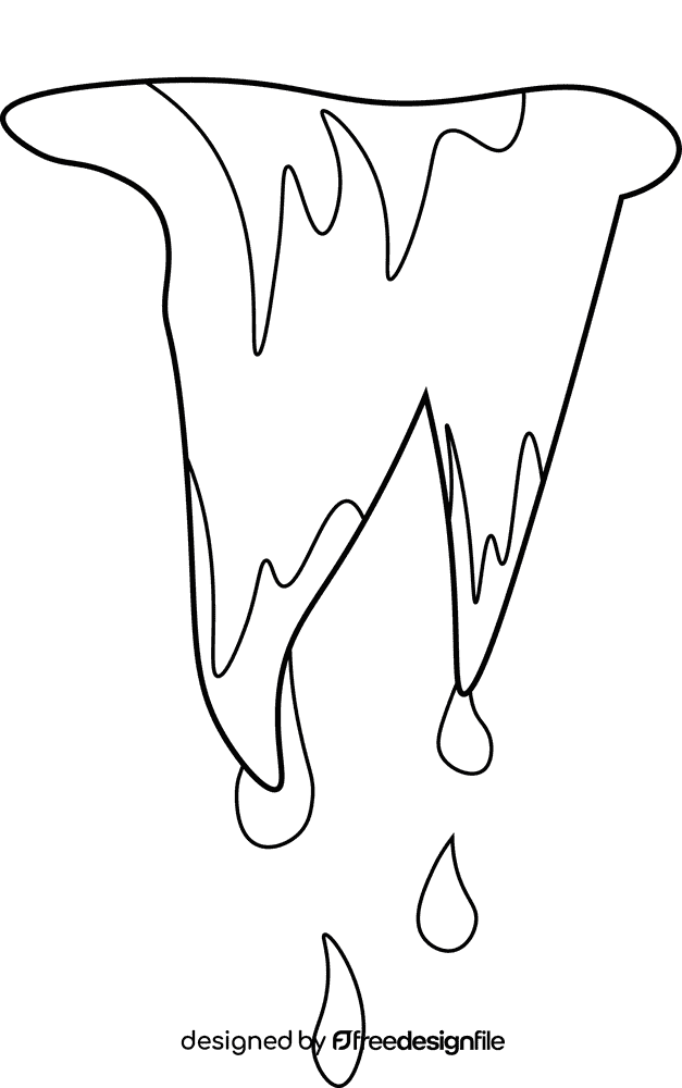 Icicles Melting black and white clipart