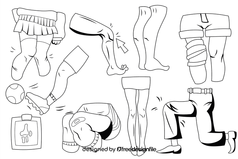 Knee black and white vector