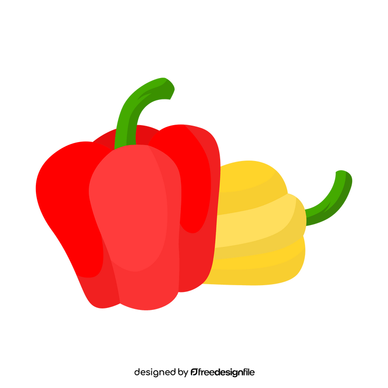 Sweet bell pepper red and yellow clipart