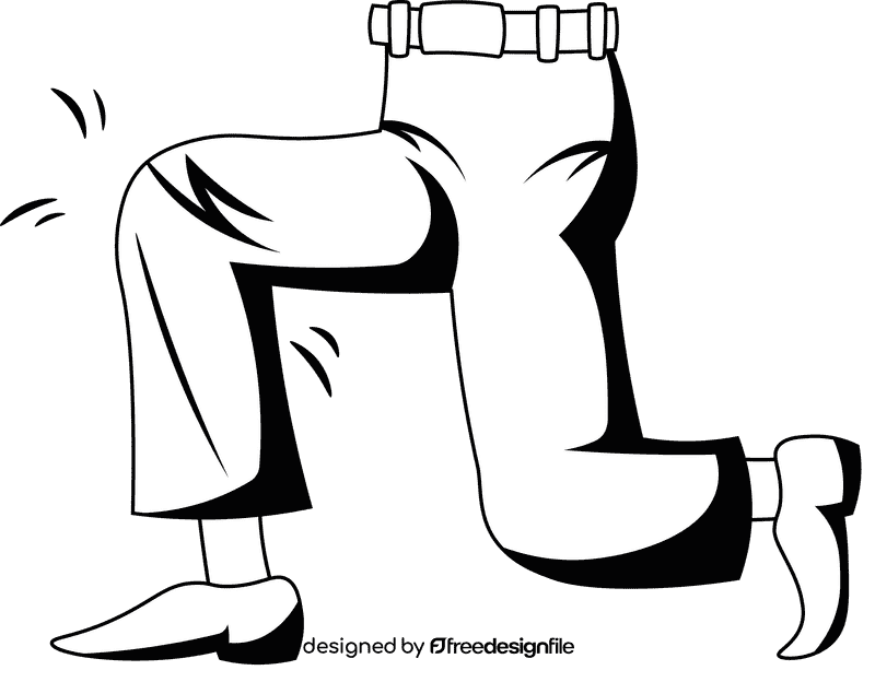 Knee Kneeling black and white clipart