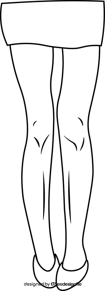 Knee Skinny black and white clipart