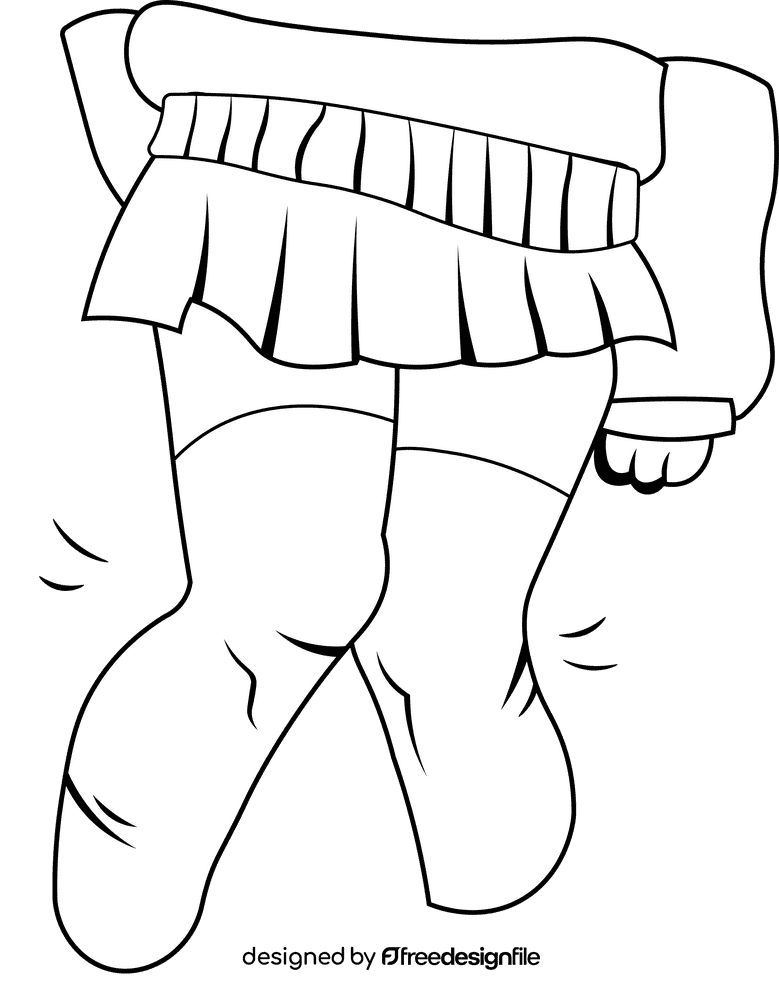 Knee Stockings black and white clipart