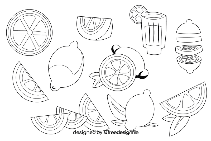 Lime black and white vector