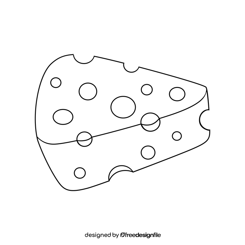 Dairy cheese black and white clipart