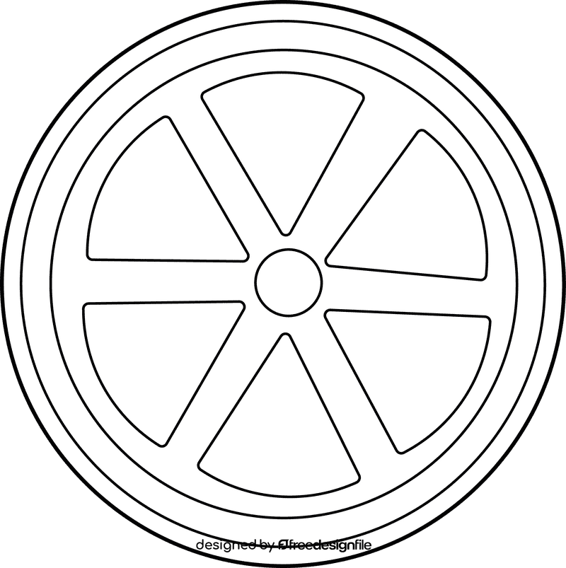 Lime Half black and white clipart