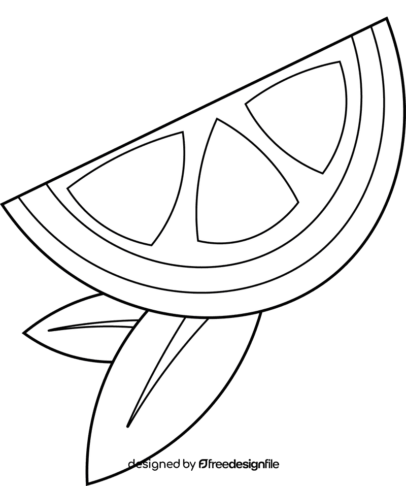 Lime Piece Leaves black and white clipart