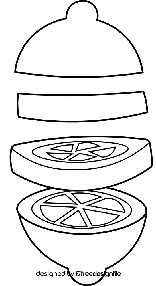 Lime Sliced black and white clipart