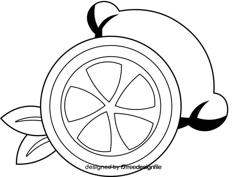 Lime Whole & Half black and white clipart