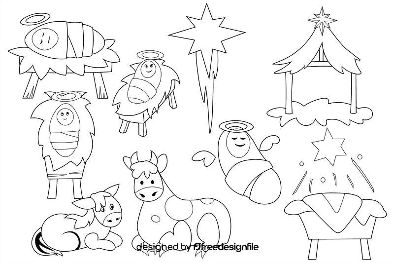 Manger black and white vector