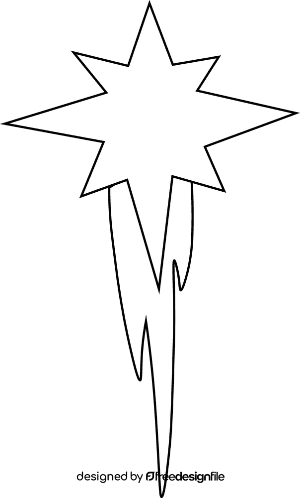 Manger Star black and white clipart