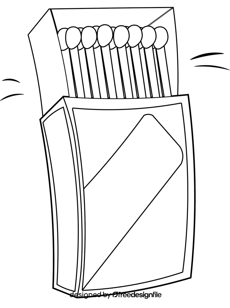 Matches Open Pack black and white clipart