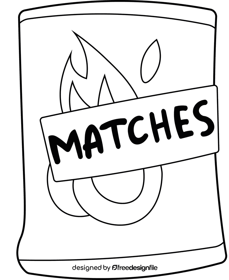 Matches Pack black and white clipart