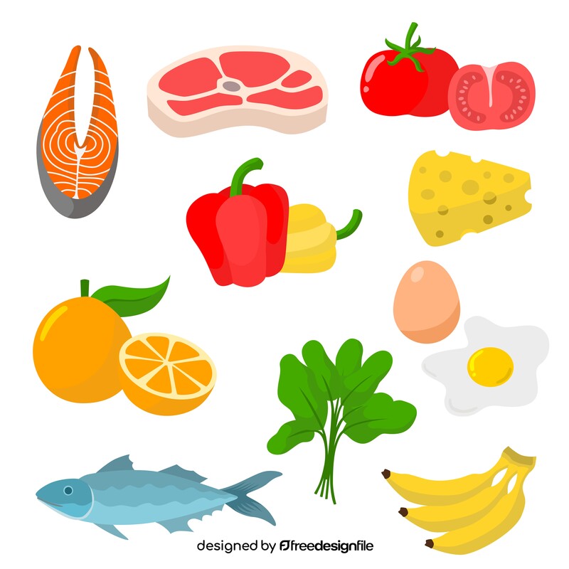 Healthy food icons set vector free download