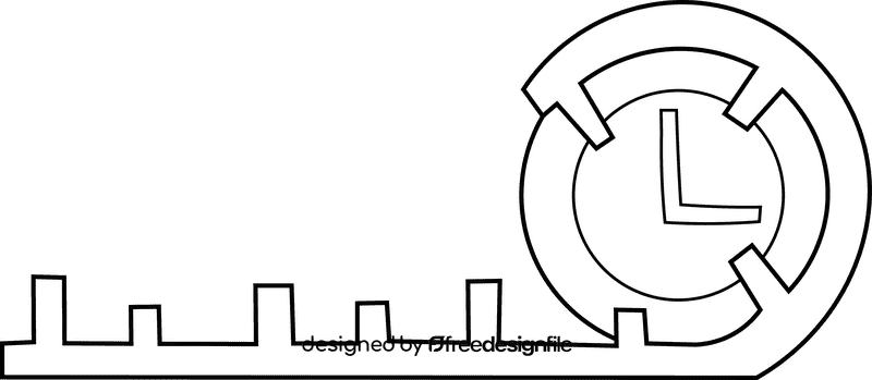 Timeline Clock black and white clipart