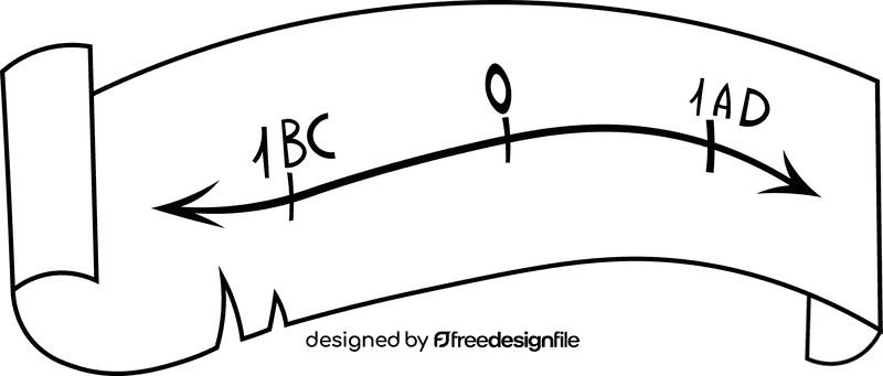 Timeline Scroll black and white clipart