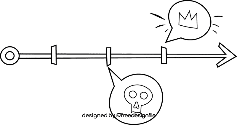 Timeline black and white clipart