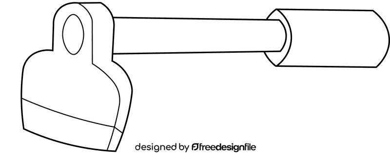 Gardening Tools Hoe black and white clipart
