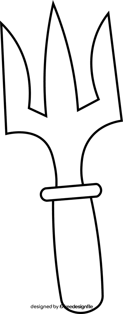 Gardening Tools Rake black and white clipart