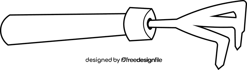 Gardening Tools Rake black and white clipart