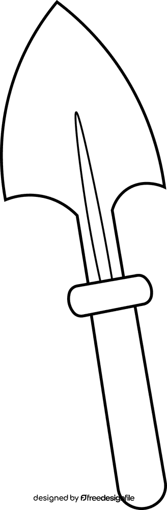 Gardening Tools Shovel black and white clipart