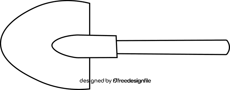 Gardening Tools Shovel black and white clipart
