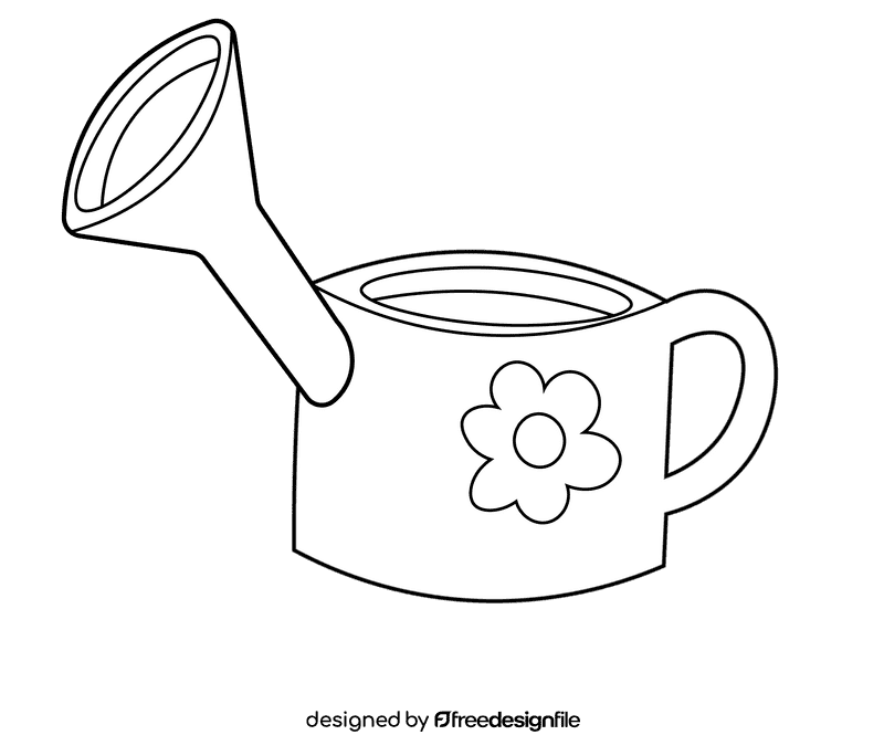 Gardening Tools Watering Can black and white clipart