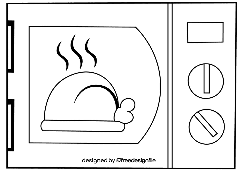 Microwave Chicken black and white clipart