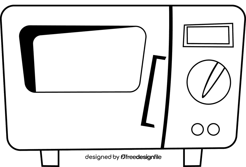 Microwave black and white clipart